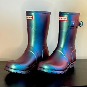 Hunter chrome rain boots women’s size 7